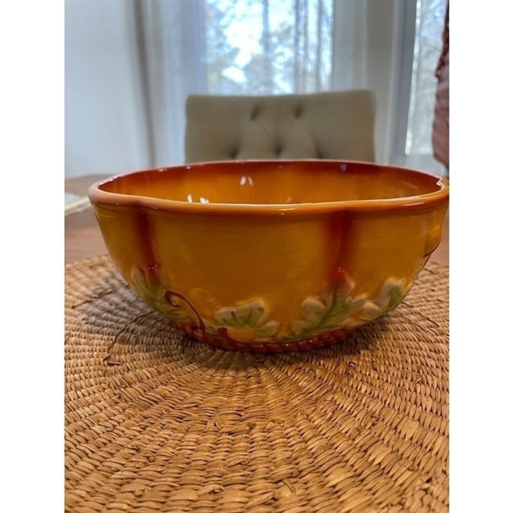 Fall Acorn, Pine Orange Ceramic Bowl - Picture 3 of 8